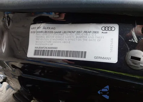 2020 Audi A6 Premium Plus 45 Tfsi Quattro S Tronic z USA, uszkodzony, nr VIN WAUE8AF2XLN089660